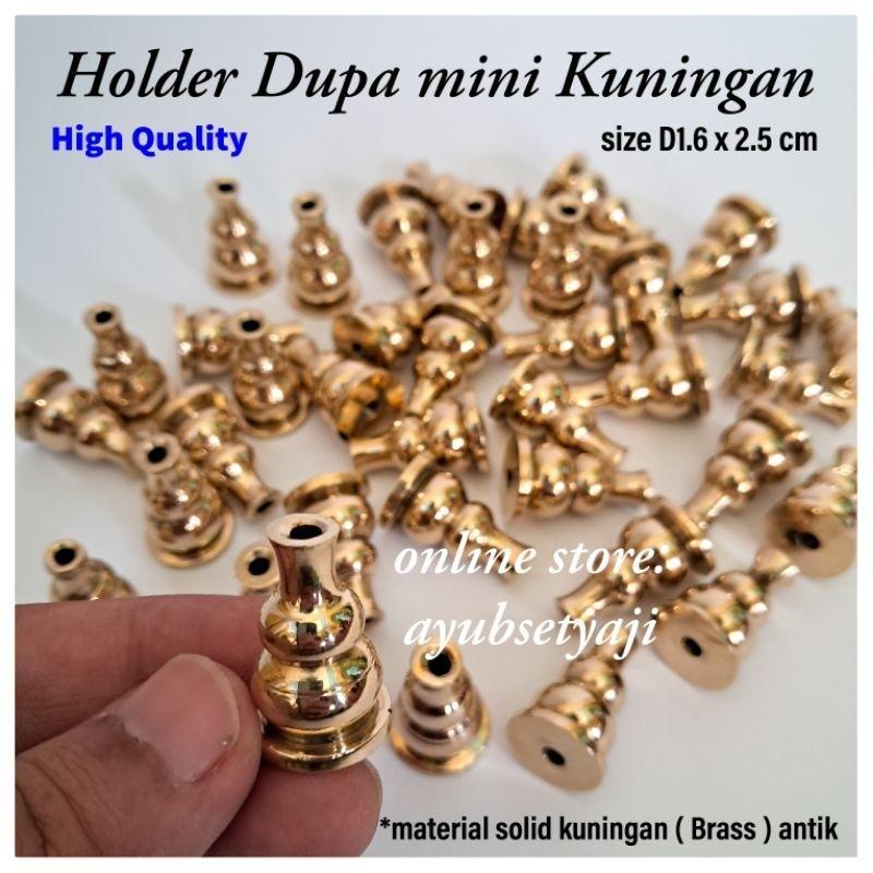 Tempat Dupa Kuningan Mini Kecil ( Body Lebih Solid Kokoh ) / Holder Dupa Tancap Stick Bakar Hio Dupa