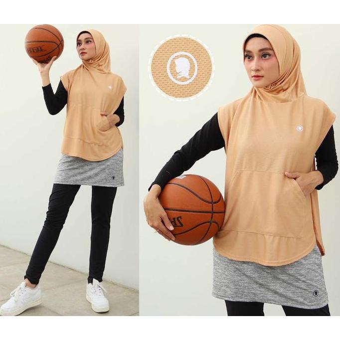 Terpopuler- Long Vest Rompi Panjang Muslim Polos Sport Olahraga Wanita Untuk Padel Bersepeda Lari Se