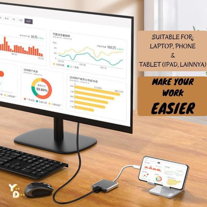 Gaskita- Adapter Usb C 3.1 Multiport Hdmi Usb 4K Hd Converter Connector Mac Hp