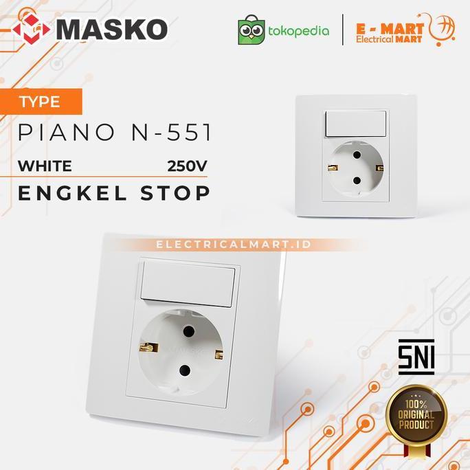 Listrikk- Masko Piano Stop Kontak + Saklar N-551 / Saklar Engkel Stop Arde Tanam