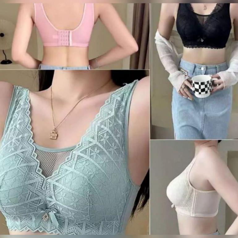 (28)Bra Renda Wanita Push Up bra tanpa kawat bra busa tipis bra busa tebal bra jumbo