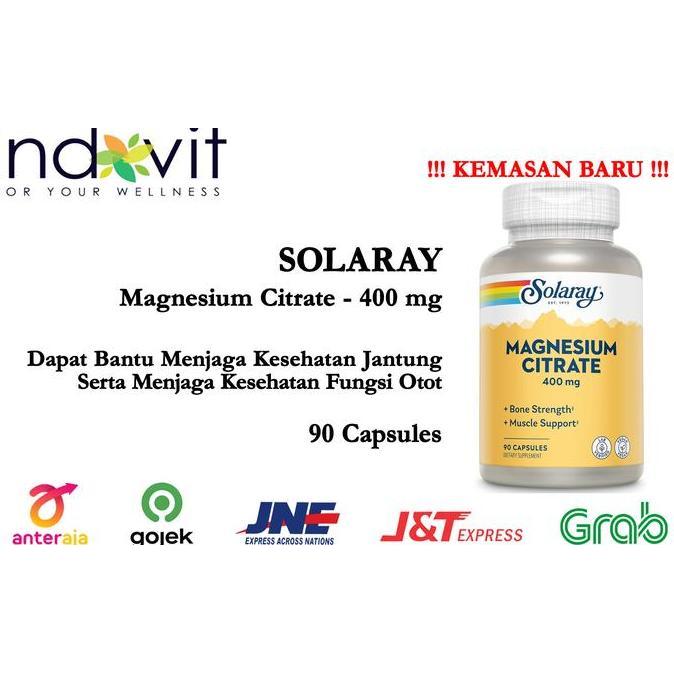 Solaray Magnesium Citrate 400 mg 90cap Magnesium Citrate