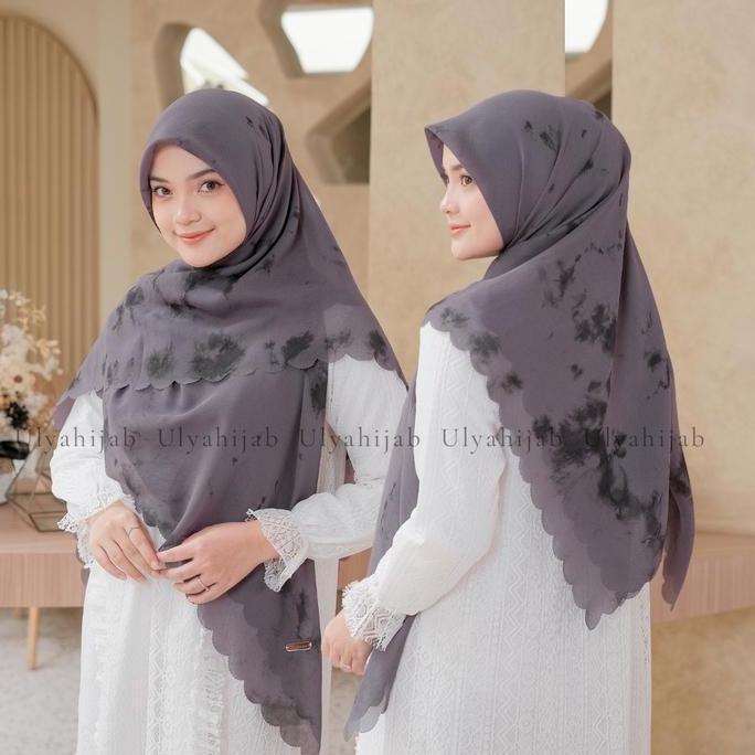 Terpopuler- Ulya Hijab - Segiempat Tiedye Syar'I Pollycotton Premium Size 130X130