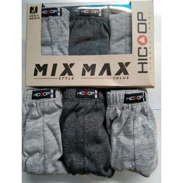 celana dalam pria hicoop 3in1 edisi warna abu M L XL