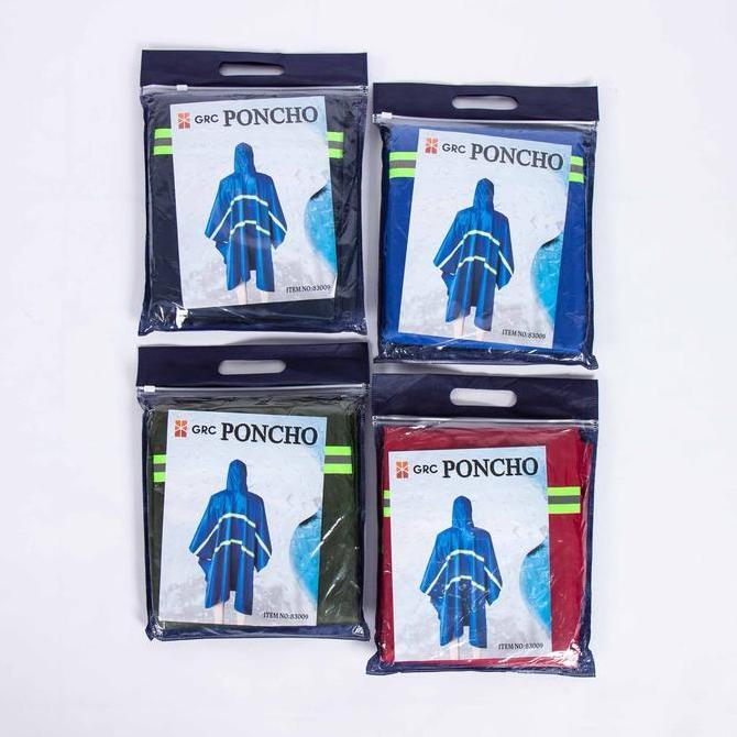 Terpopuler- Grc Jas Hujan Ponco Dewasa Bahan Pvc Safety Scotchlite Reflektif Strip Tahan Air, Kancin