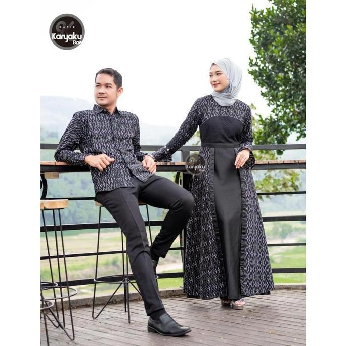 Gamis Couple Pasangan Dress Bahan Maxmara Ori Mix Best Seller Original Baju batik couple pasangan te