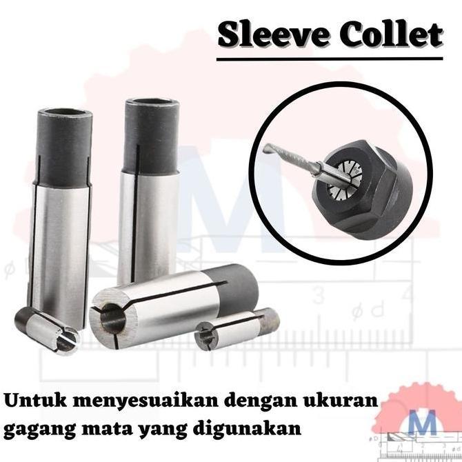 Alatlengkap- Adapter Collet Sleeve Collet Lurus Untuk Trimmer Router Cnc
