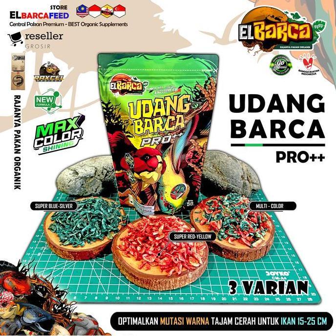 Blebeb- Elbarcafeed Udang Barca Pro++ Super Color Booster Udang Kering 50Gr Untuk Ikan Hias Predator