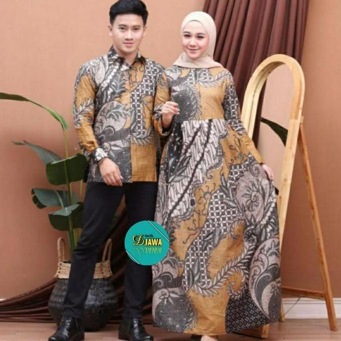 [ New ] Couple Batik Gamis Pasangan Modern Set Kemeja Batik Gamis Family Jumbo