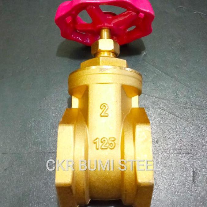 Serbaledeng- Gate Valve 2" Inch Kuningan / Stop Kran 2" Inch Kuningan