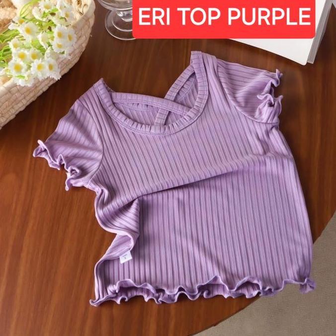 DF24 - ERI TOP BAJU ATASAN ANAK CEWEK FASHION KAOS POLOS CASUAL STYLISH BLUS BLOUSE LUCU ALA KOREA J