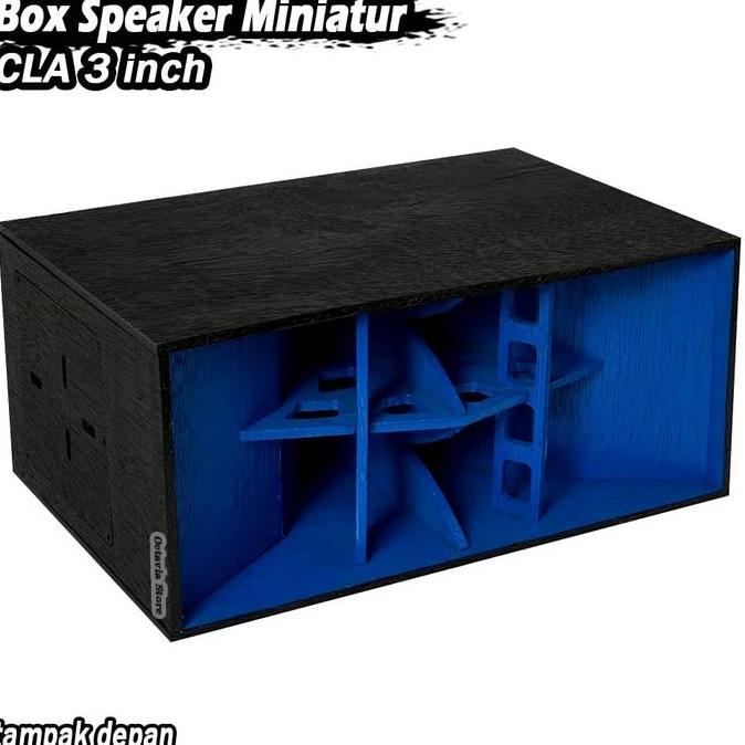 CLA Box Speaker Miniatur 3 INCH Double Biru Polywood Semi Meranti 4mm CNC Laser Premium Quality 24x1