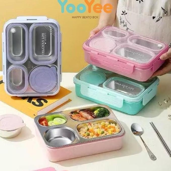 Kotak makan stainless 4 sekat