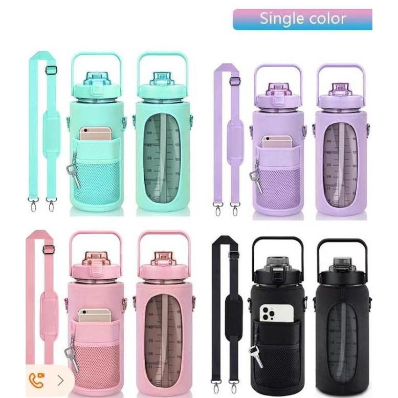 Bestone- Botol Minum Viral Motivasi 2 Liter BPA FREE Botol Motivasi Bening -