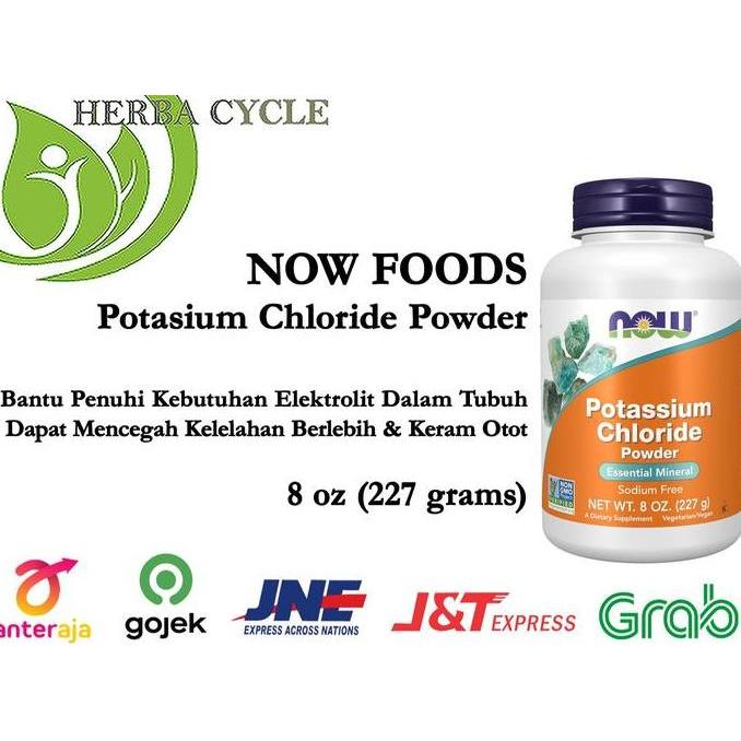 Now Food Potassium Chloride Powder 227 gram Now Potasium bubuk No Sodium