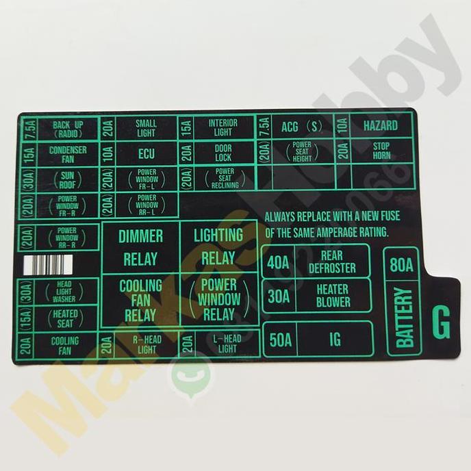 Stiker Honda Accord Maestro Fuse Box Sikring