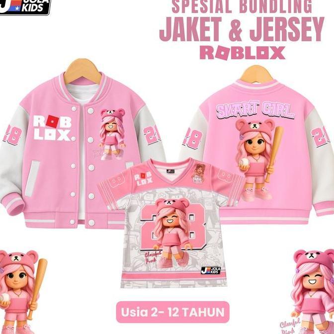 SPESIAL BUNDLING JAKET BASEBALL ANAK DAN JERSEY ANAK ROBLOX SPESIAL EDITION USIA 2 - 12 TAHUN