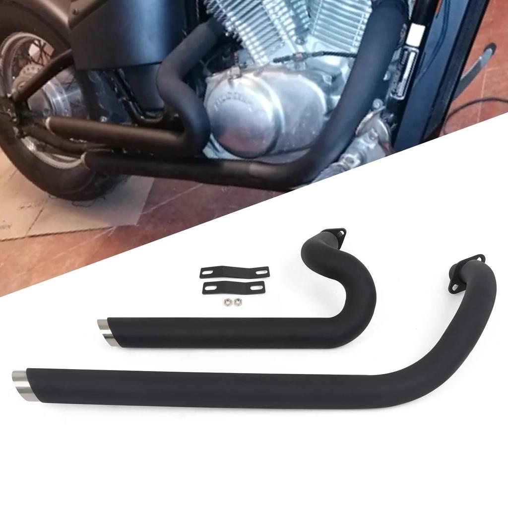 Motorcycle Exhaust Pipe With Removable Silencers Muffler For Honda Steed Shadow 400 600 VLX400 VLX60
