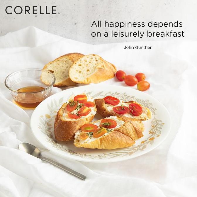 Bestone- CORELLE SILVER CROWN IVORY Dinner Set / Set Piring Mangkok Makan / Plate & Bowl