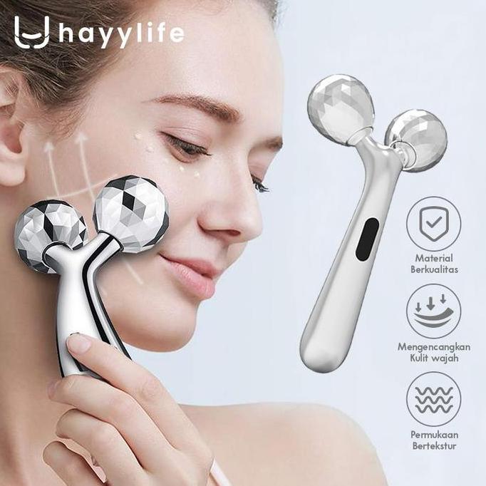 Nursellerjagat - HAYYLIFE Alat Pengencang Wajah Facial Cleaning Manual Roller Micro Current HL-BCA95