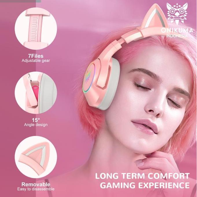 Terpopuler- Headset Gaming Onikuma K9 7.1 All Surround Sound-Headset Gaming Cute-Headset Kucing-Head