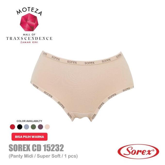 Bahanlembut- Sorex Bra Cd 1 Set Wanita - Bh 17232 & Celana Dalam Cd 15232 Katun Polos Setrip Mulus S