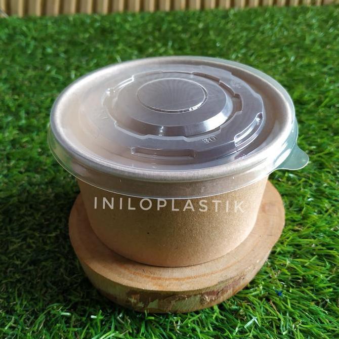 Starsix- Paper Bowl Brown Polos 360Ml [25Pcs] / Kraft Paper Bowl 360 Ml Cokelat [1Pack]