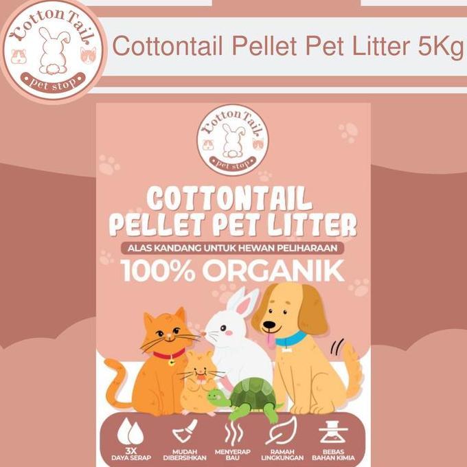 Fishman- Cottontail Pellet Pet Litter - Wood Cottontail Pellet Pet Litter 5Kg