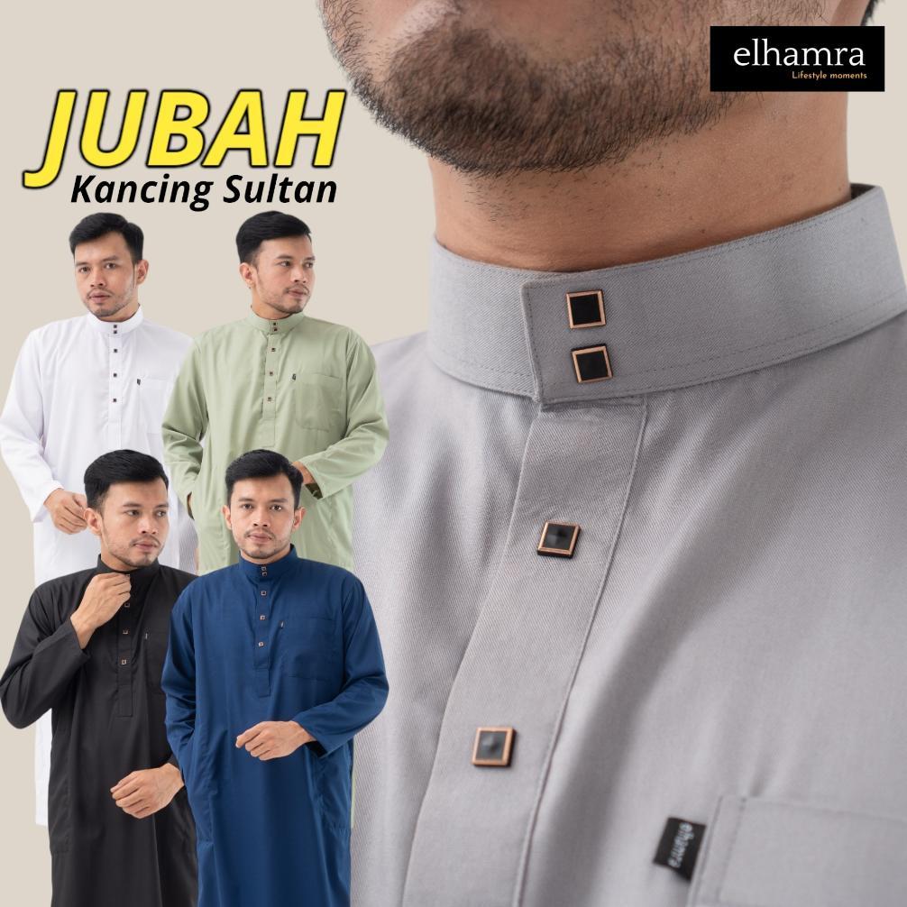 PREMIUM ELHAMRA - JUBAH SLIMFIT DEWASA GAMIS PRIA KANCING SULTAN BAHAN TOYOBO M33B