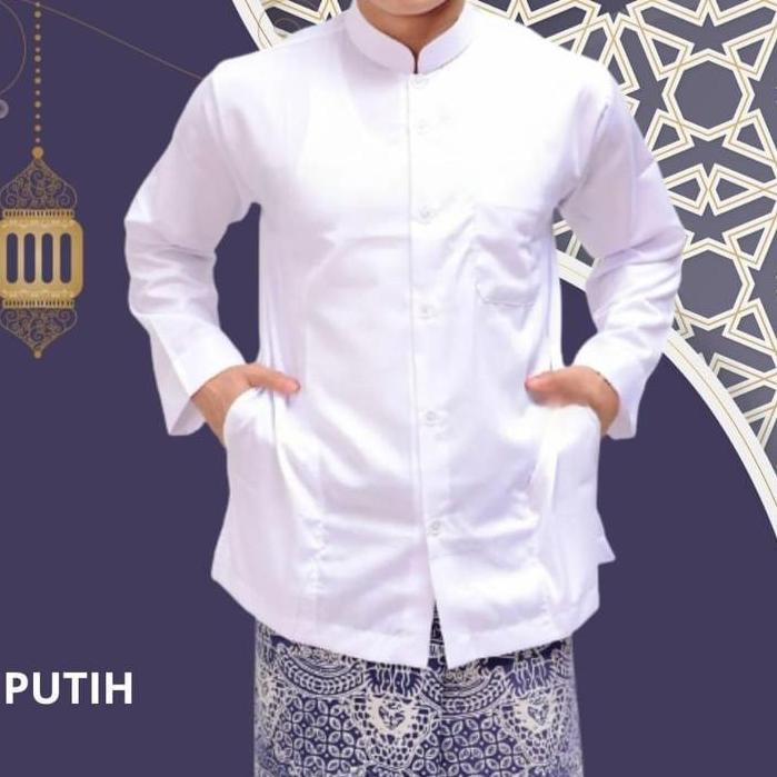 ORIGINAL BAJU KOKO MODEL HABIB HAIBAH AMMU WARNA PUTIH POLOS TERSEDIA UKURAN JUMBO XXXXL BAJU KOKO B