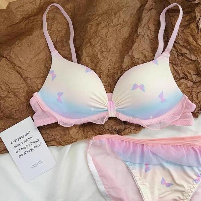 Bra Mermaid / Set Pakaian Dalam Set Tanpa Kawat Dengan Celana Dalam Cantik Lucu Busa Tipis Bikini Me
