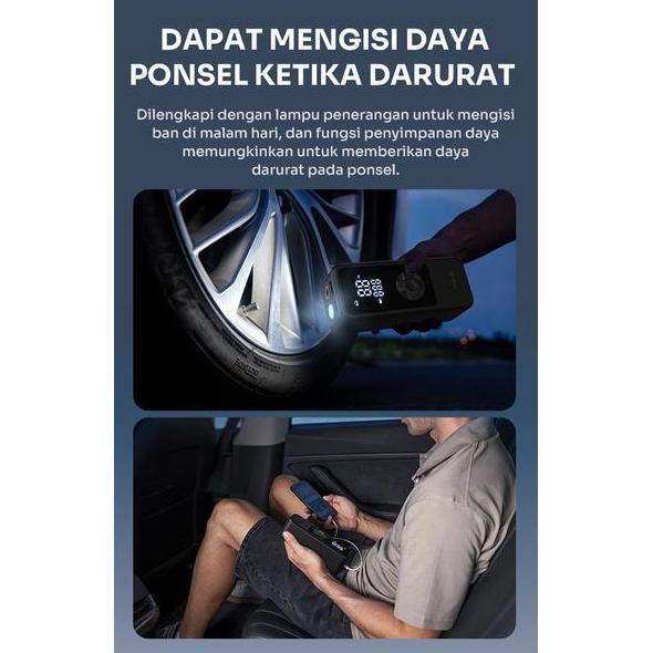 Irontic- Vivan Portable Air Pump Inflator Electric Pompa Ban Mobil Sepeda Motor