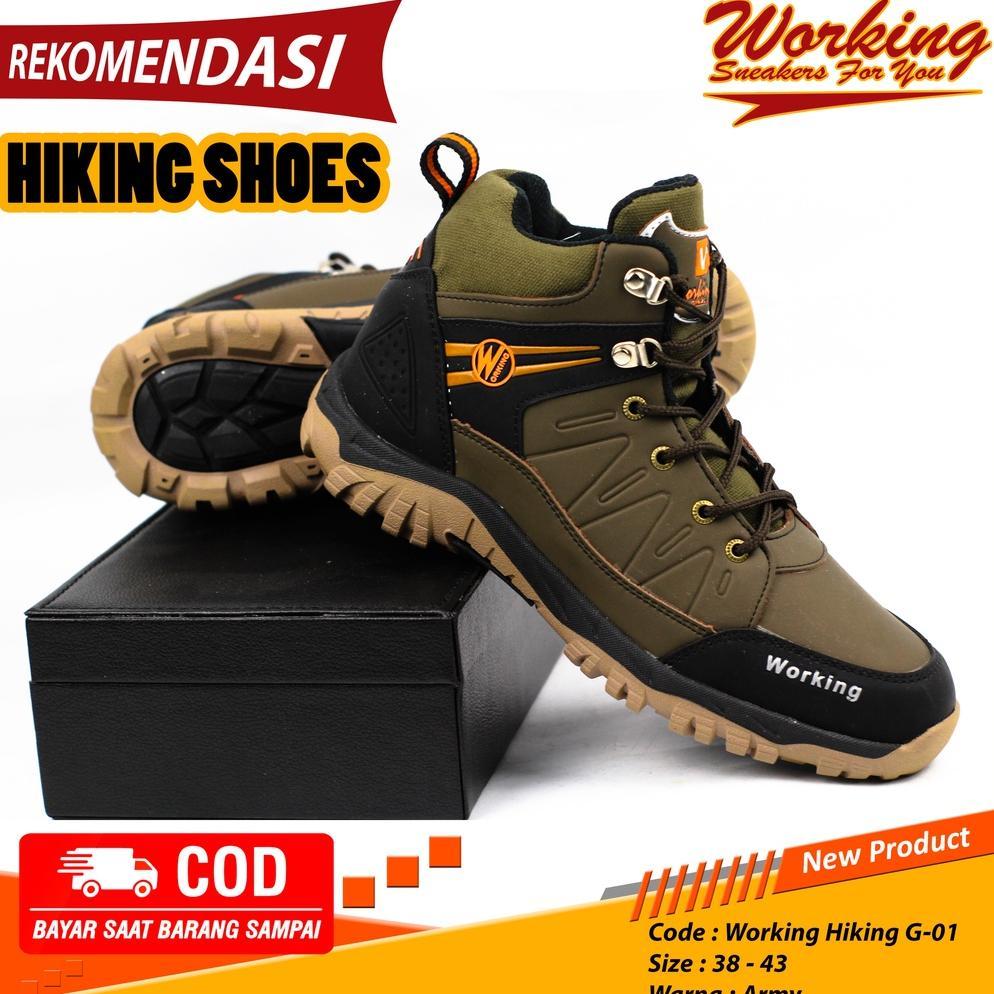 Terlaris` Sepatu Pria Boot Working G-01 // Sepatu Gunung Luar Negeri // Sepatu Tracking Kekinian