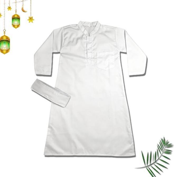 Colkid- Jubah Muslim Anak Laki-Laki Lengan Panjang Polos / Pakaian Muslim Anak 1 - 12 Tahun Motif Po