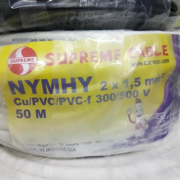 Promo KABEL SUPREME NYMHY NYYHY 2X1,5 (50M) NYYHY NYMHY SERABUT Diskon