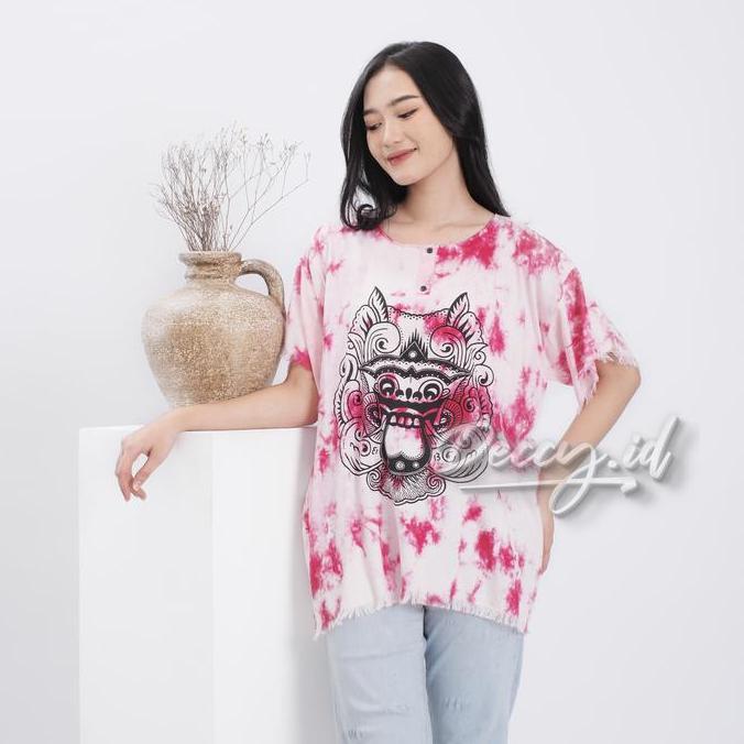 Topyoux- Deccy.Id - Baju Kaos Barong Bali Atasan Yantren Tie Dye Wanita Pria Santai Pantai