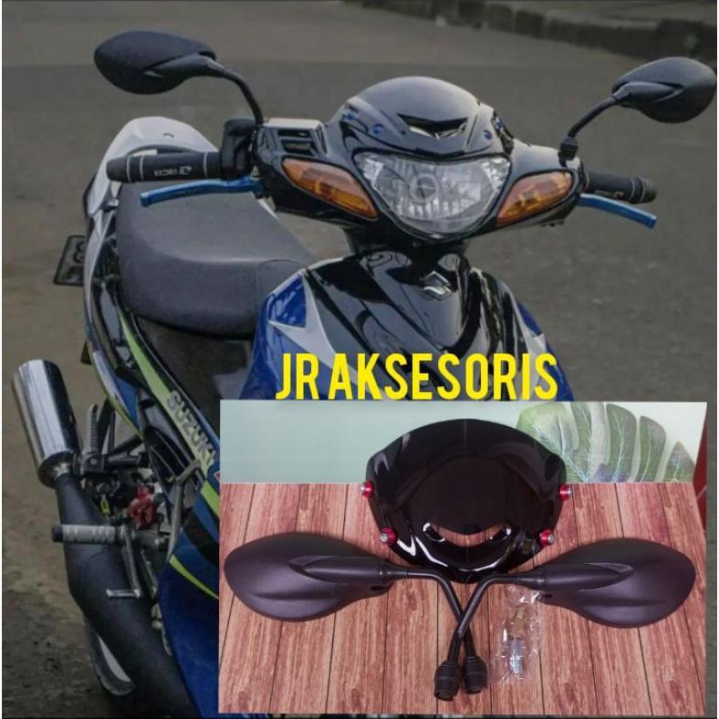 Gratis Ongkir Paket Variasi Visor Plus Spion Satria Hiu