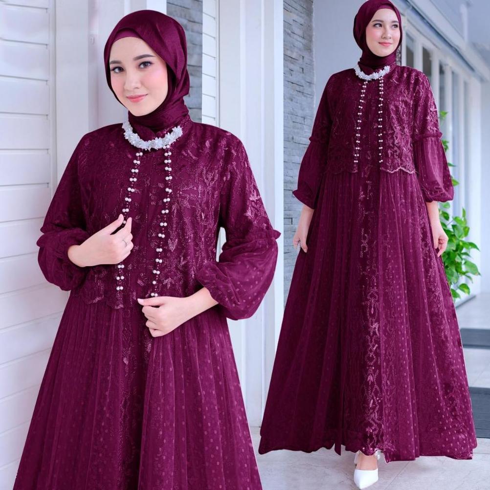 MAXI EFIKA (M L XL XXL) GAMIS BRUKAT GAMIS LEBARAN GAMIS BUSUI GAMIS PESTA GAMIS KONDANGAN SERAGAM K