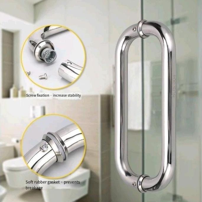 REMOLACK Gagang kamar mandi Gagang pintu kaca kamar mandi hotel Gagang pintu geser pintu utama baja 