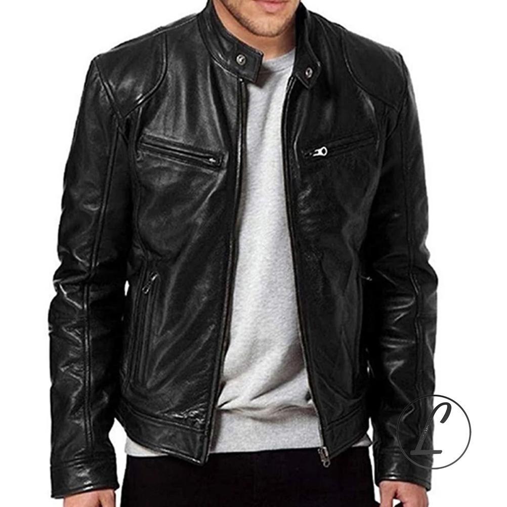 best deals delaris jaket kulit pria vector hitam cokelat