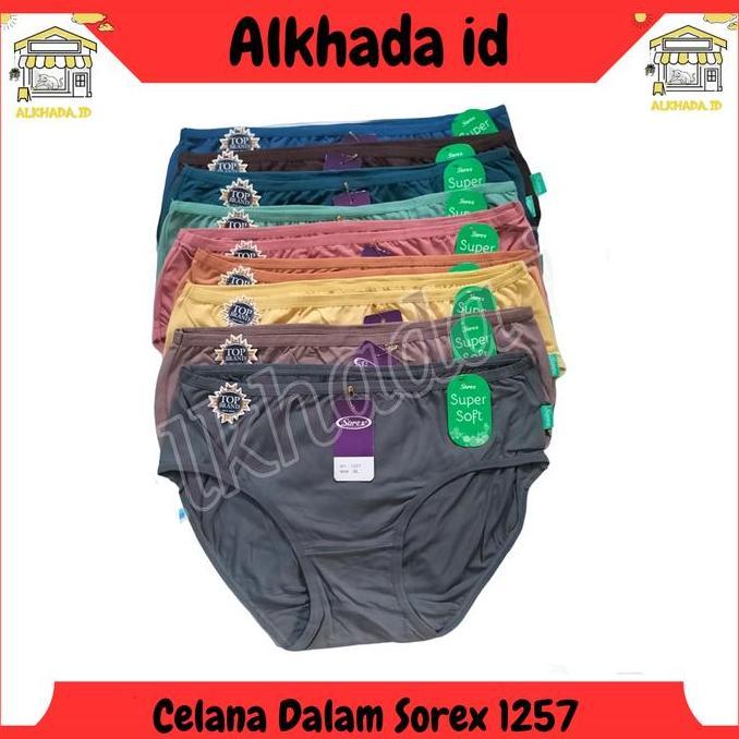 6 pcs Celana Dalam Wanita Sorex 1257 Bahan Super Soft / Celana Dalam Cewek Seksi Ukuran M L EL QL