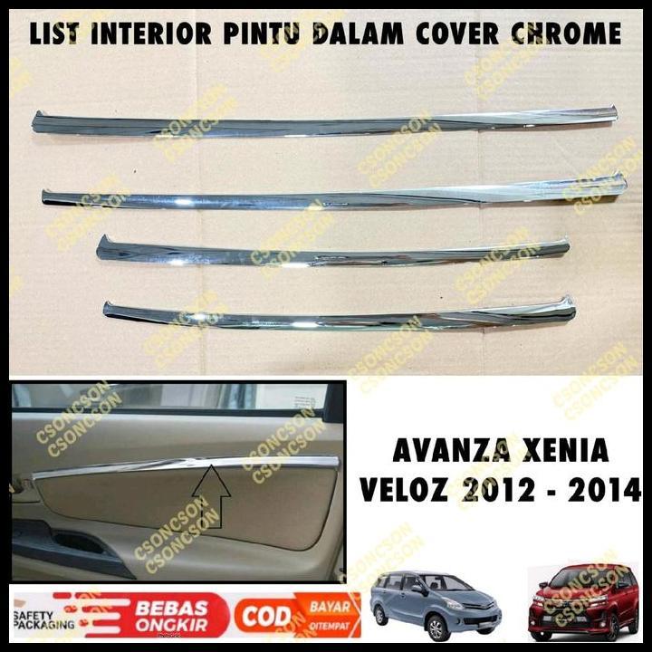 GRATIS ONGKIR LIST INTERIOR PINTU DALAM AVANZA XENIA VELOZ 2012 2014 COVER CHROME 