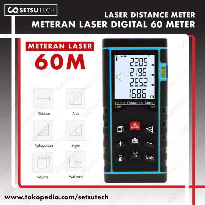 60M Laser Distance Meter / Meteran Laser Digital 60 Meter Rangefinder Kualitas Terbaik Harga Termura
