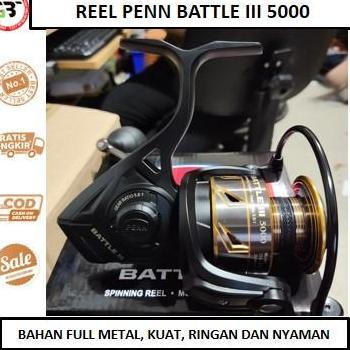 BEBAS ONGKIR - reel penn battle III 5000 power handel ringan kuat nyaman