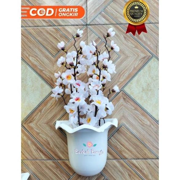 Flowandbe- Bunga Sakura Artificial- Bunga Hias Sakura - Bunga Hiasan Dinding - Bunga Sakura Plastik-