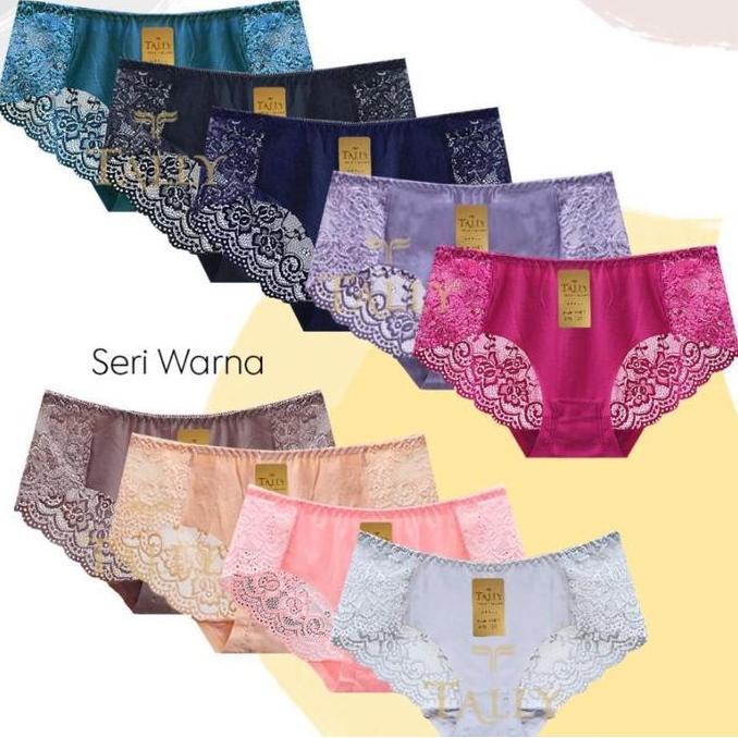 3/6/12pcs CD Wanita Renda Transparan Freesize (M-L) utk BB 45-55kg | Satin kombi Renda | Celana Dala
