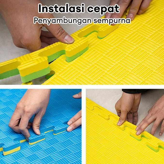 [Big Sale] Karpet Taekwondo Matras Anti-Selip Untuk Foam Matras Bela Diri Matras Tebal 100X100X2.5Cm
