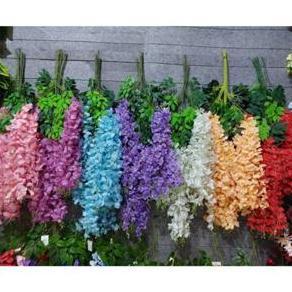 Flowandbe- Bunga Wisteria Jumbo 12 Pcs 1 Lusin Harga Grosir Tanama Bunga Plastik Buatan Hias Dekoras