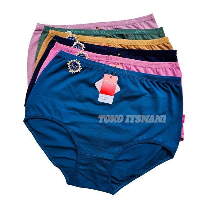 Cd Sorex 0730 Katun Maxi 3-6 Pcs | Celana Dalam Wanita Sorek Cotton Sampai Perut