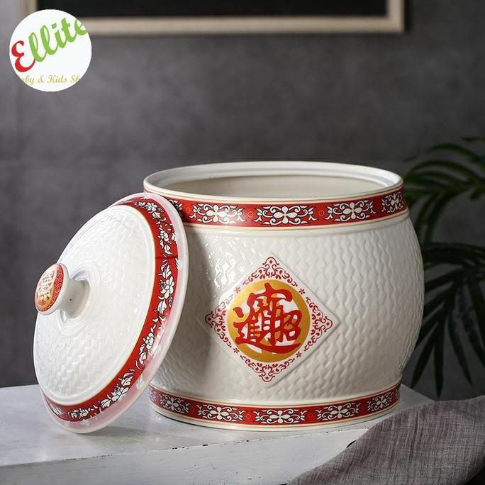 TEMPAT BERAS KERAMIK GUCI BERAS KERAMIK FENGSHUI